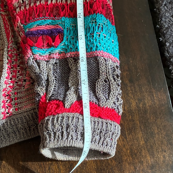 Vintage circa 1990 COOGI Multicolor Red Knit Ensemble Sweater and Skirt Size S - Picture 15 of 16